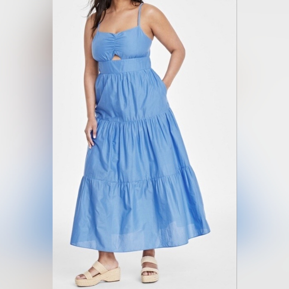 Blue Sleeveless Maxi Dress Spring Dress